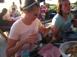 I couldnt corral Rascal the wine dog for a picture this time, but we go way back with him...here he is scoring treats from our group at the Vine to Wine race we did with friends in June!