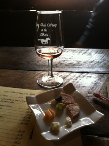 The tastings at The Barn at Aspen Dale include bits of food.  Sip, taste, sip!!!