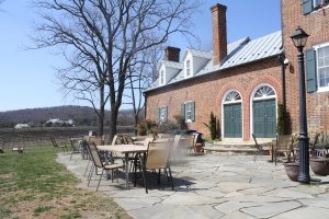 The Winery at LaGrange has a beautiful main building, with vineyards at the base of Bull Run Mountain.